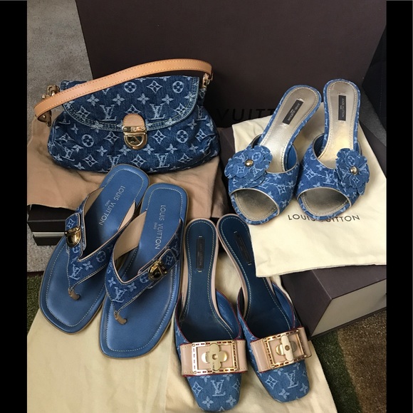Louis Vuitton Other - Auth Louis Vuitton denim (purse & 1 kitten  heels)